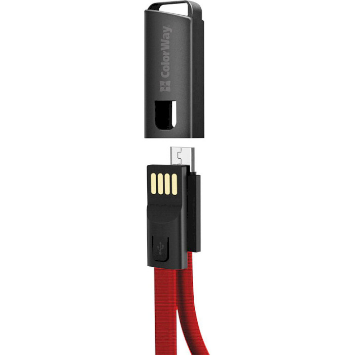 Кабель COLORWAY USB - MicroUSB (брелок) 22см Red (CW-CBUM022-RD) Тип USB - micro-USB