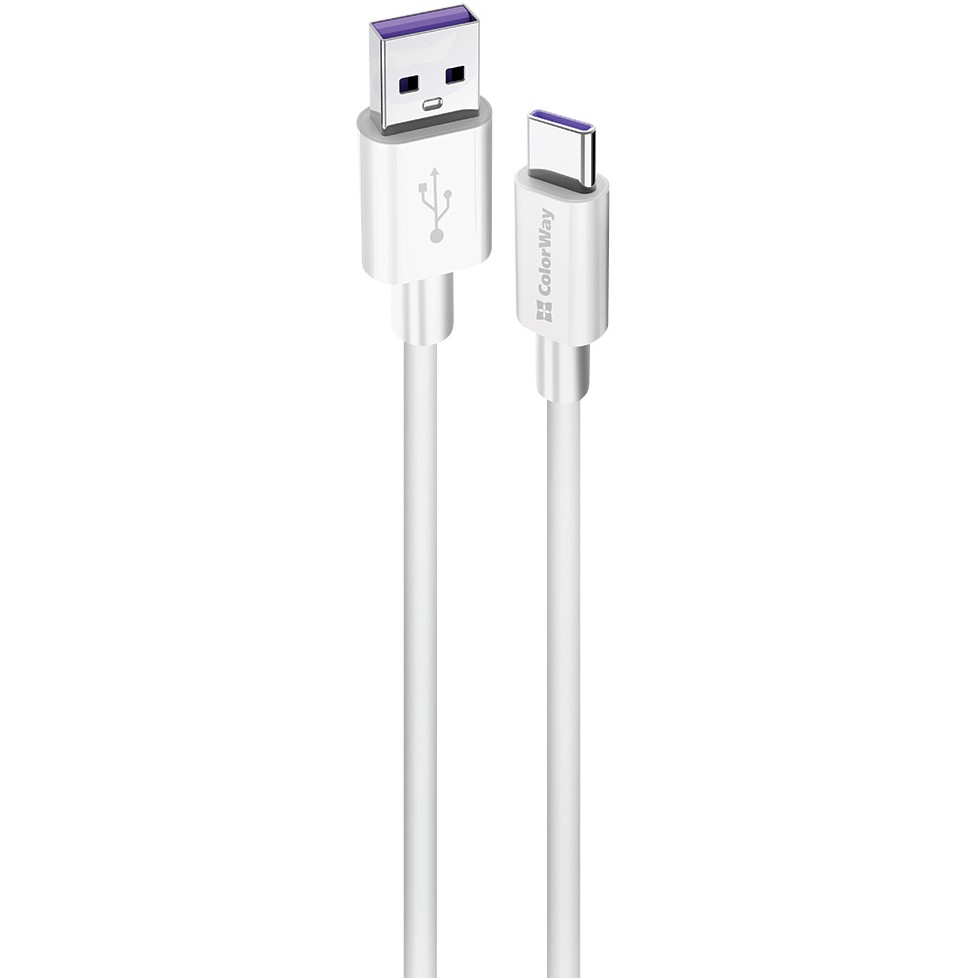 Кабель COLORWAY USB - Type-C (FastCharge) 1м White (CW-CBUC019-WH) Длина 1