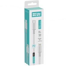Кабель COLORWAY Type-C - Lightning 1м White (CW-CBPDCL032-WH)