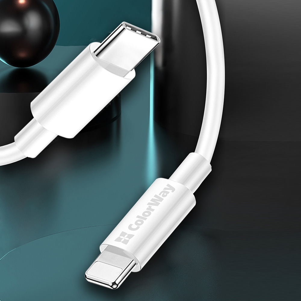 Фото 4 Кабель COLORWAY Type-C - Lightning 1м White (CW-CBPDCL032-WH)