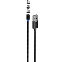 Кабель COLORWAY USB-Lightn+MicroUSB+Type-C 1м Black (CW-CBUU020-BK)