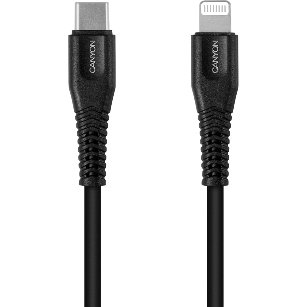 Кабель CANYON USB Type-C - Lightning 1.2 м Black (CNS-MFIC4B)