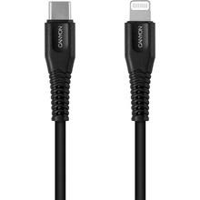 Кабель CANYON USB Type-C - Lightning 1.2 м Black (CNS-MFIC4B)