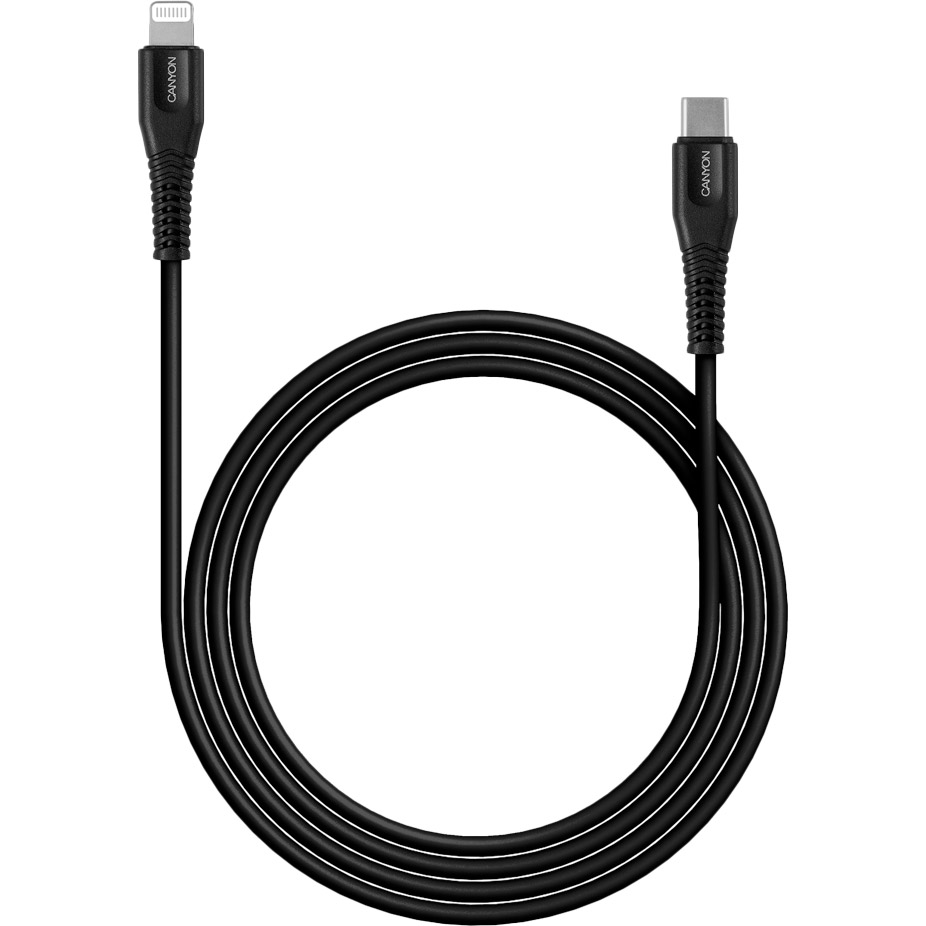 Кабель CANYON USB Type-C - Lightning 1.2 м Black (CNS-MFIC4B) Тип USB Type-С - Lightning