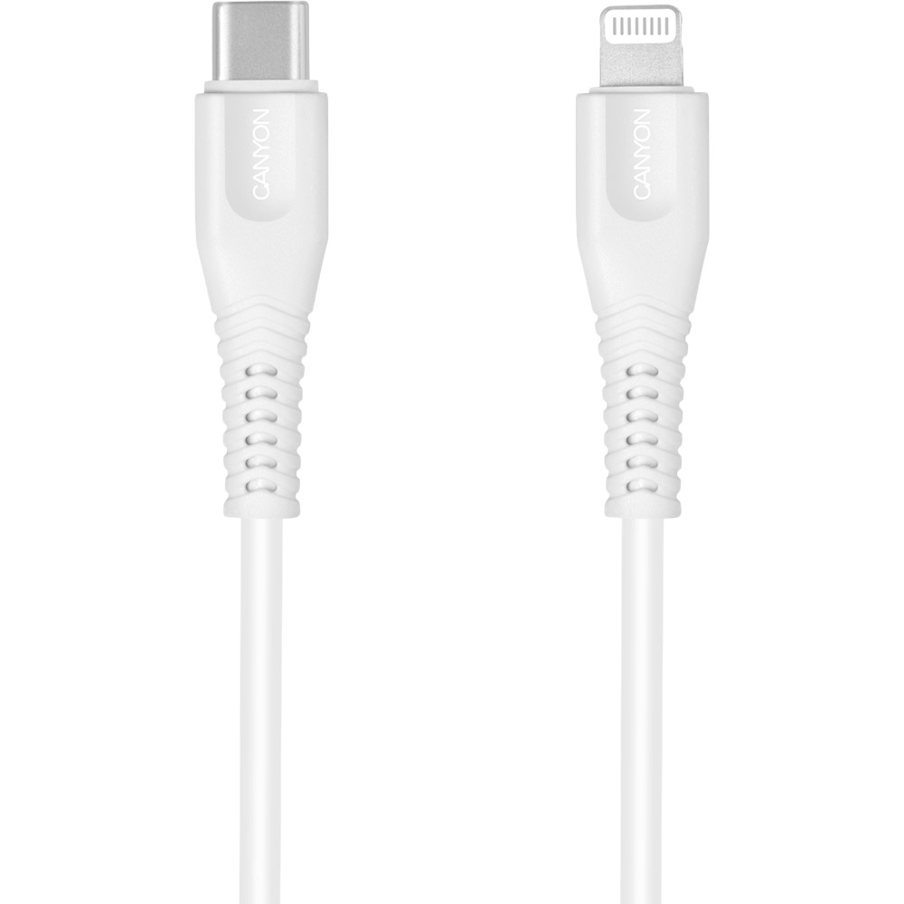 Кабель CANYON USB Type-C - Lightning 1.2 м White (CNS-MFIC4W)