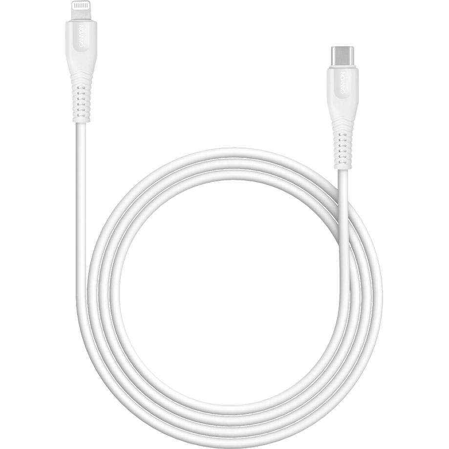 Кабель CANYON USB Type-C - Lightning 1.2 м White (CNS-MFIC4W) Тип USB Type-С - Lightning