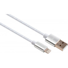 Кабель VINGA USB 2.0 - Lightning 1 м Nylon Silver (VCPDCLNB1S)