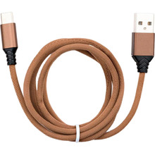 Кабель VINGA USB 2.0 - USB Type-C 1 м Nylon Brown (VCPDCTCNB21BR)