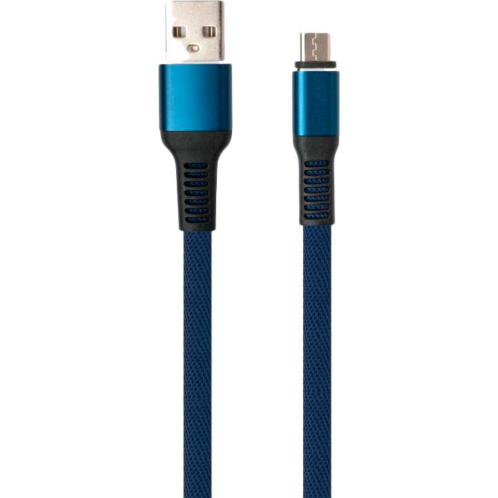 Кабель VINGA USB 2.0 AM to Micro 5P 1.0 m flat nylon blue (U0311021) Тип USB - micro-USB