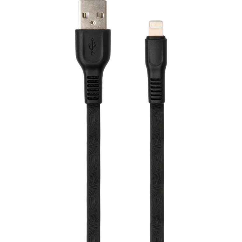 

Кабель VINGA Flat Art USB 2.0 AM - Lightning 1.0 м TPE Black (U0369839), USB 2.0 AM to Lightning 1.0m flat art TPE back
