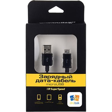 Кабель DROBAK AM-Micro USB 1,0 м Black Тип USB - micro-USB