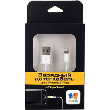 Кабель DROBAK Lightning 1,0 м White Тип USB - micro-USB