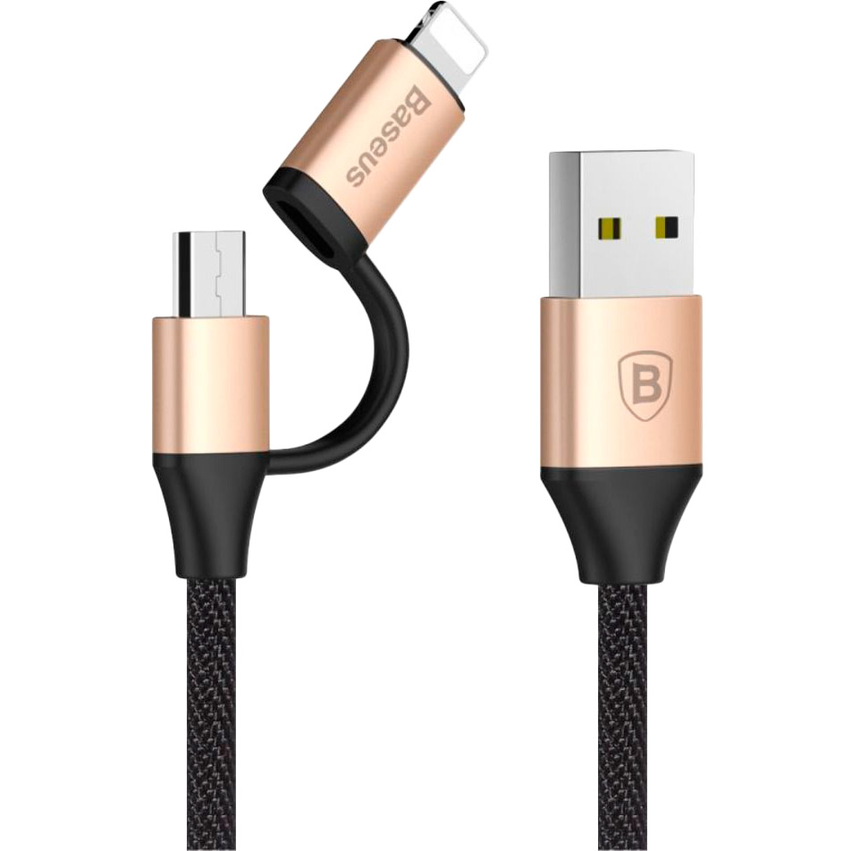 Кабель BASEUS Yiven 2-1 USB - micro-USB/Lightning 1 м Gold (20787)