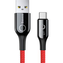 Кабель BASEUS C-shaped Light Intelligent Power-Off Cable USB - Lightning 1 м Red (18027)