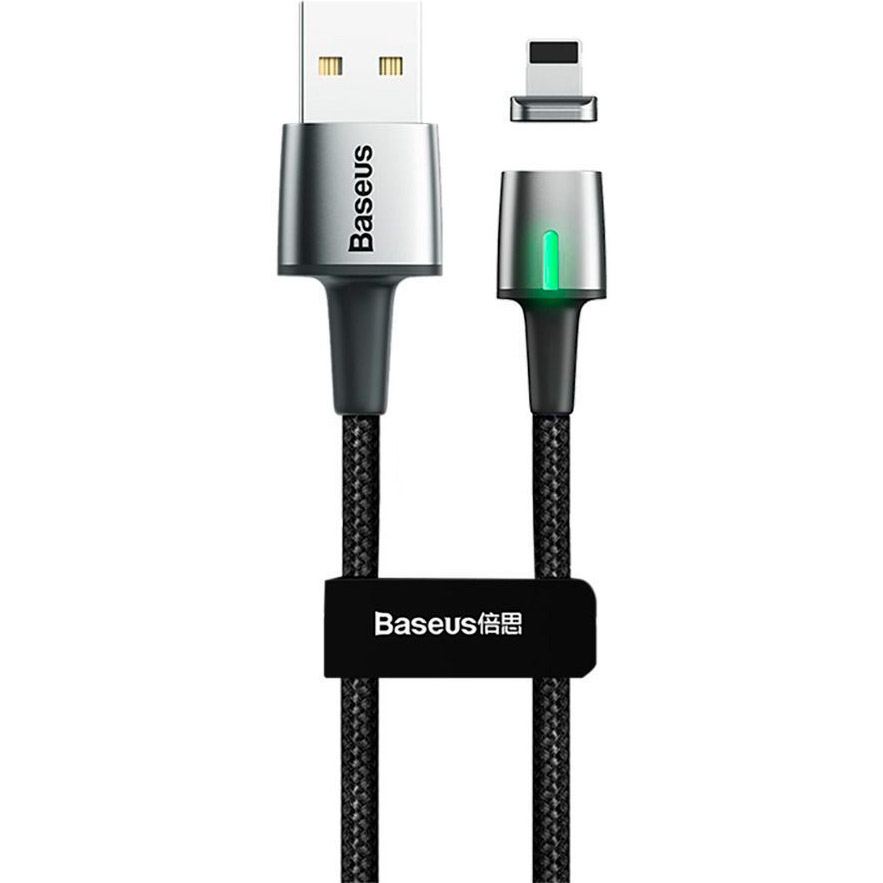 

Кабель BASEUS Zinc Magnetic USB - Lightning 2.4A 1 м Black (23491), Zinc Magnetic Lightning 2.4A (1m) (black)