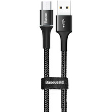 Кабель BASEUS Halo Data USB - micro-USB 2A 3 м Black (27338)