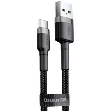 Кабель BASEUS Cafule USB - USB Type-C 2A 3 м Gray/Black (23461)