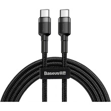 Кабель BASEUS Cafule USB Type-C - USB Type-C PD 2.0 60W 1 м Gray/Black (21707)