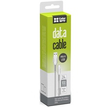 Кабель COLORWAY USB MicroUSB 2.4 А 1 м White (CW-CBUM028-WH)