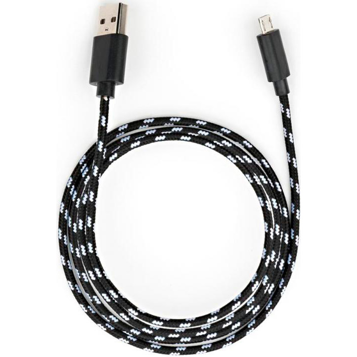 Кабель VINGA USB 2.0 AM to Micro 5P 1 м 2 color nylon Black (VCPDCMBN31BK) Длина 1