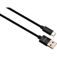 Кабель VINGA USB 2.0 AM to Micro 5P 1 м nylon Black (VCPDCMNB1BK)