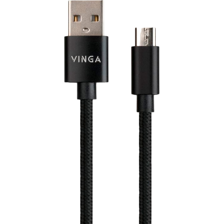 Кабель VINGA USB 2.0 AM to Micro 5P 1 м nylon Black (VCPDCMNB1BK) Тип USB - micro-USB