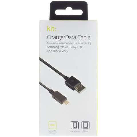 Кабель KIT Micro USB data/Charge 1m, Black (8600USBDATKT) Тип USB - micro-USB