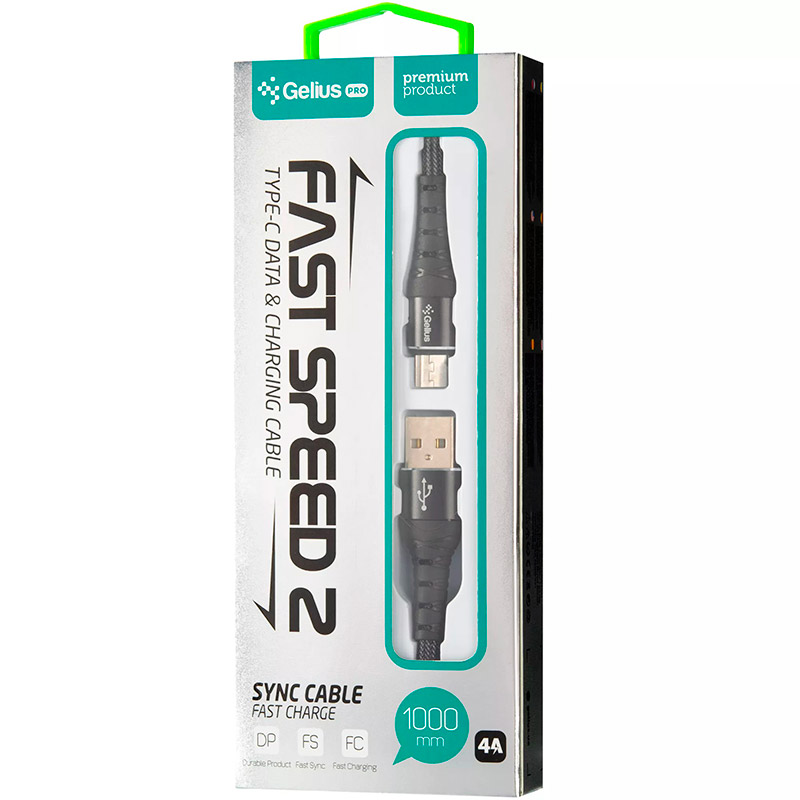 Кабель GELIUS Pro Fast Speed 2 USB - Micro-USB 1 м Black (GP-UC05m) Тип USB - micro-USB