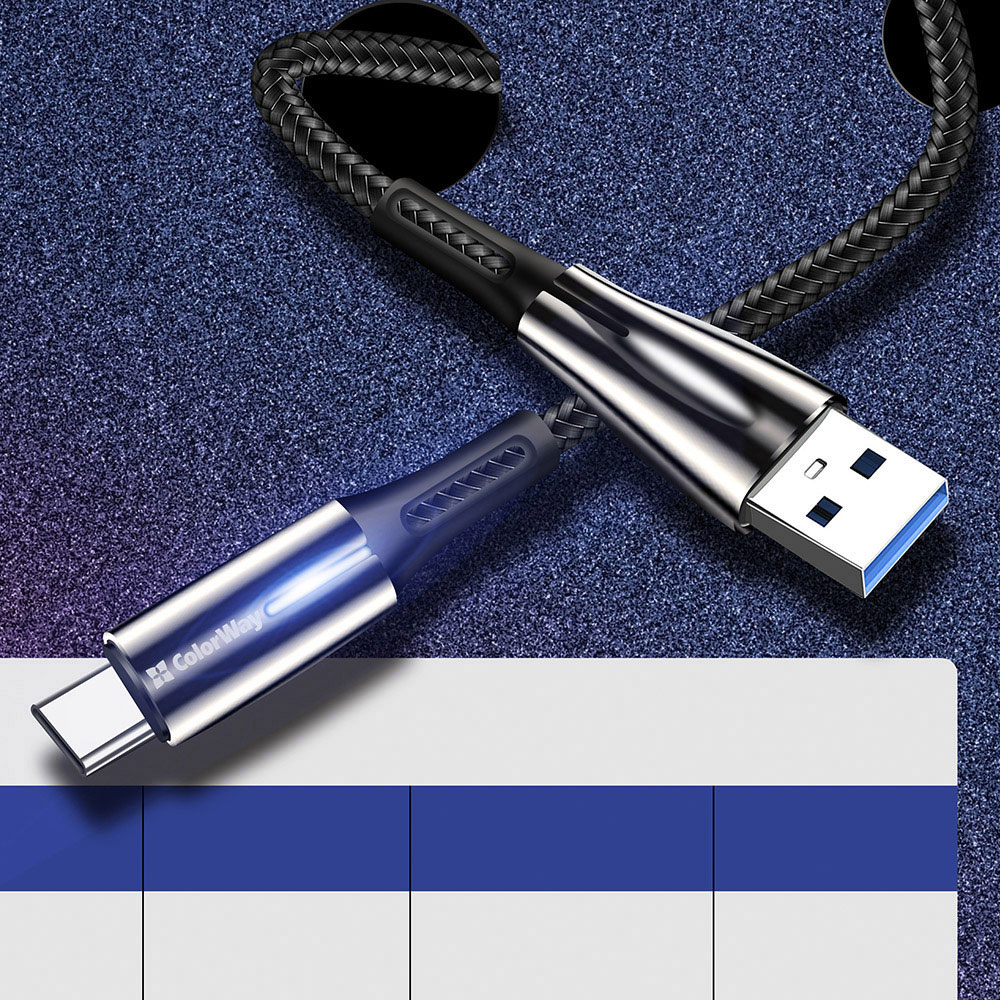 Зовнішній вигляд Кабель COLORWAY USB/Type-C 1 м Black (CW-CBUC035-BK)