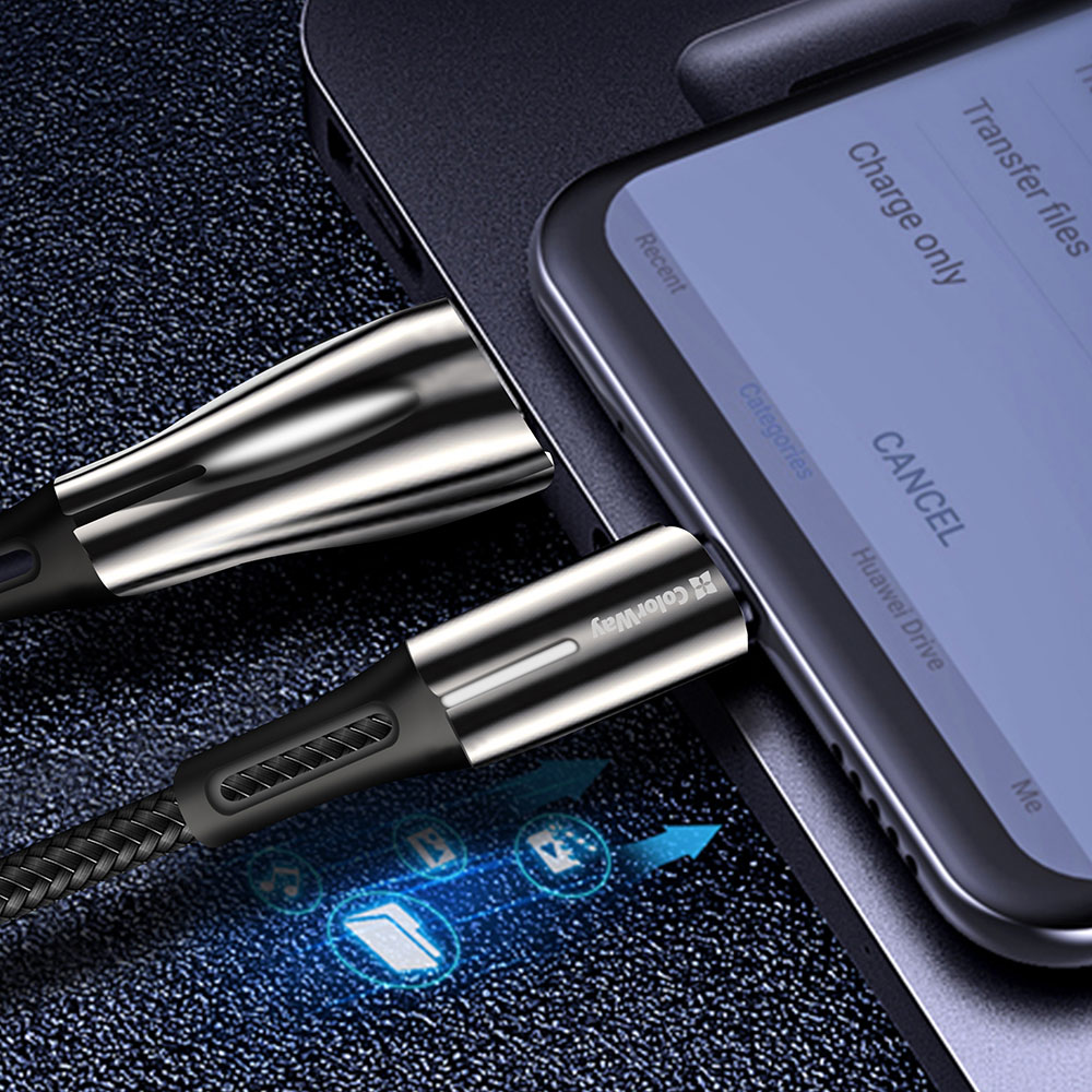 Фото 4 Кабель COLORWAY USB/Type-C 1 м Black (CW-CBUC035-BK)