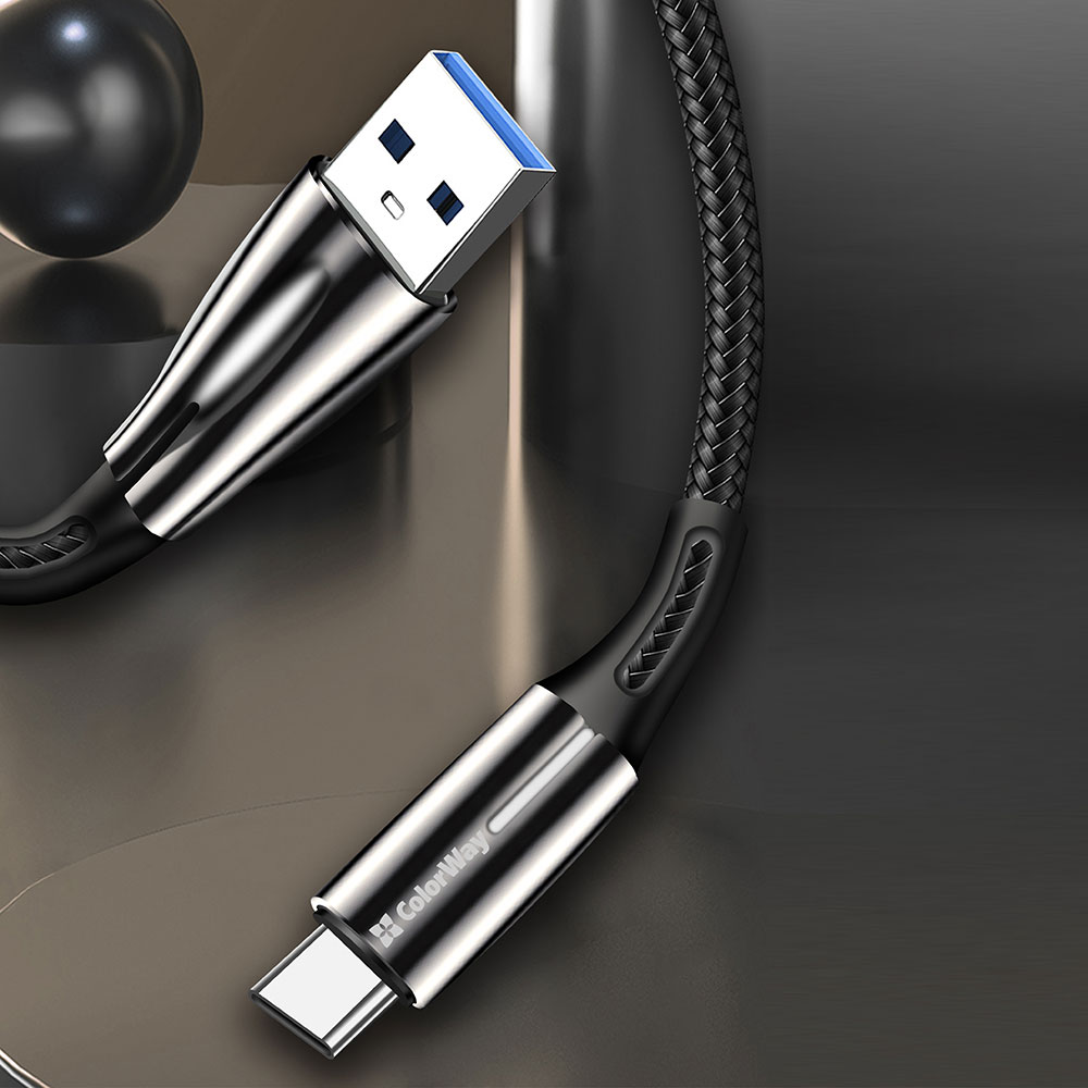 Фото Кабель COLORWAY USB/Type-C 1 м Black (CW-CBUC035-BK)