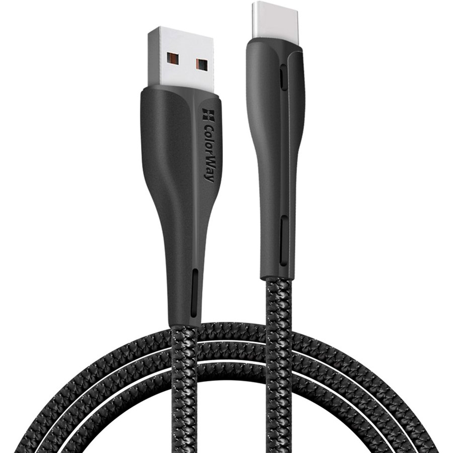 Кабель COLORWAY USB/Type-C 1 м Black (CW-CBUC034-BK) Кабель COLORWAY USB/Type-C 1 м Black (CW-CBUC034-BK)