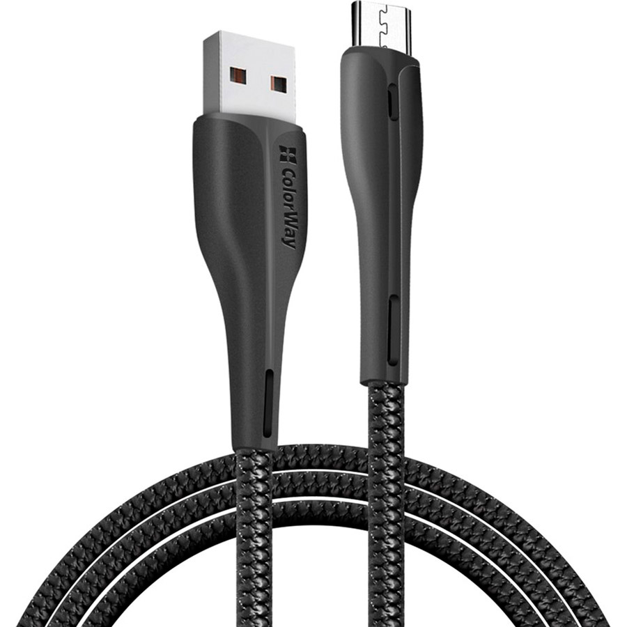 

Кабель COLORWAY USB/MicroUSB 1 м Black (CW-CBUM034-BK), USB - MicroUSB (PVC+led) 1м Black (CW-CBUM034-BK)