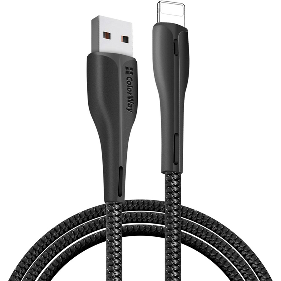 Кабель COLORWAY USB/Apple Lightning 1 м Black (CW-CBUL034-BK) Тип USB - Lightning