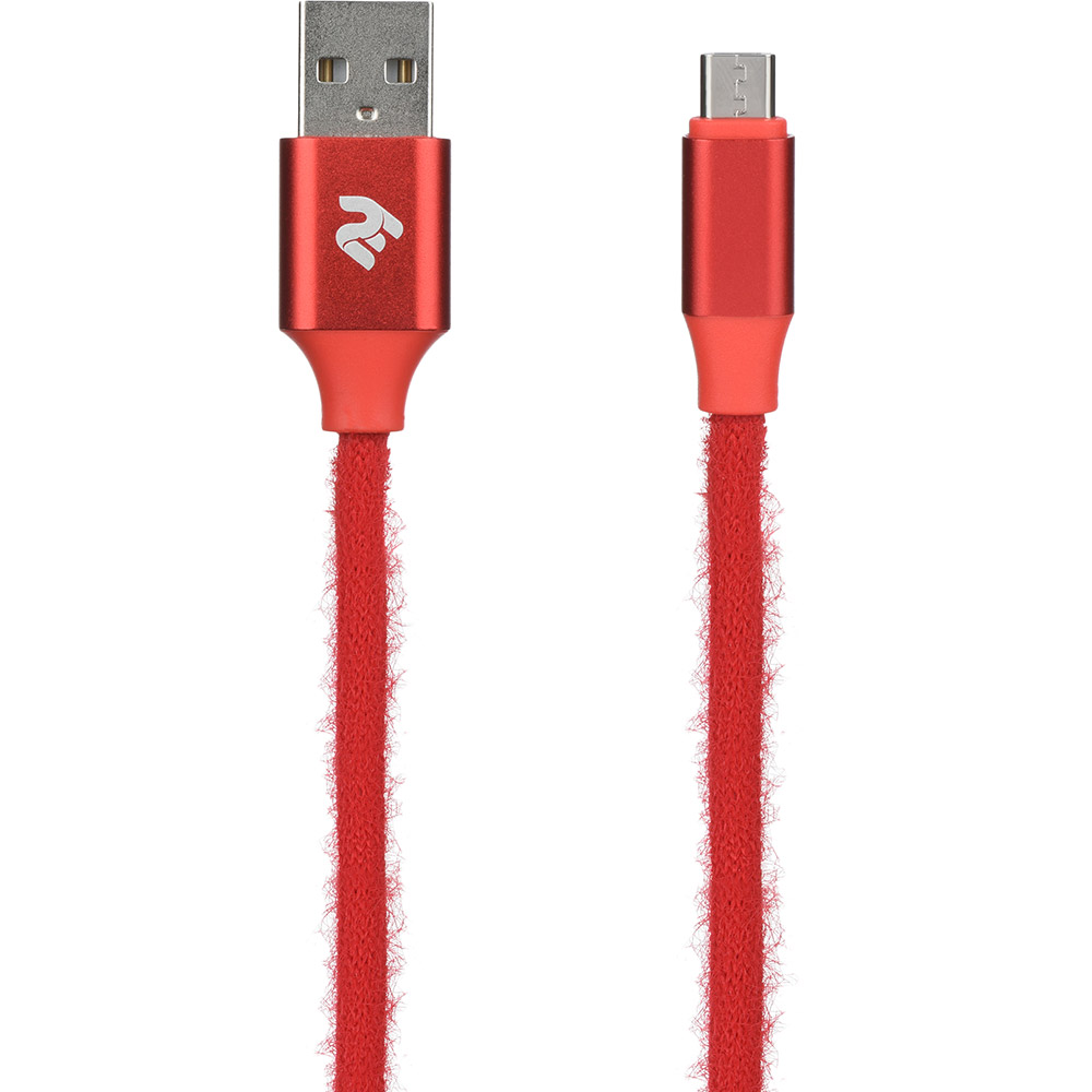 

Кабель 2E Fur USB - Micro USB 1 м Red (2E-CCMTAC-RED), Fur USB 2.4 to Micro USB Cable, 1m, Red