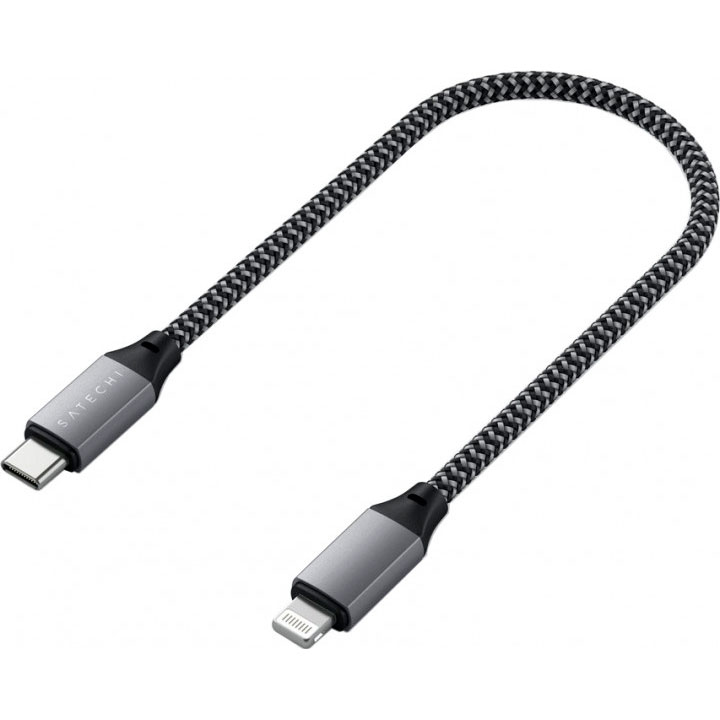 Кабель SATECHI USB-C - Lightning Space Gray (25 см) (ST-TCL10M)