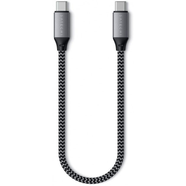 Кабель SATECHI USB-C - USB-C 100W Space Gray (25 см) (ST-TCC10M)