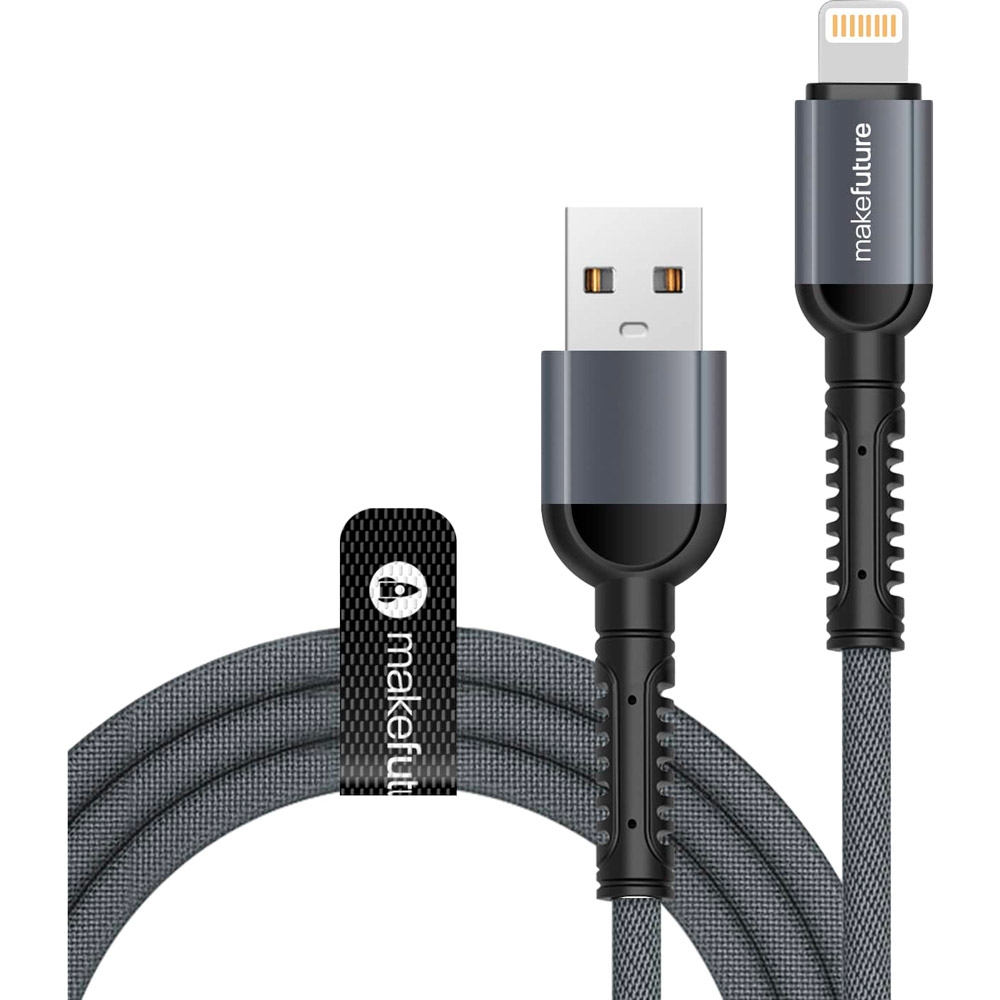 

Кабель MAKEFUTURE Lightning (2.4A) 1.2 м Denim Grey (MCB-LD2GR), Кабель Lightning 2.4A 1.2м Denim Grey