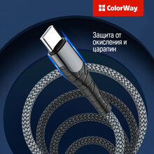 Кабель COLORWAY USB Type-C - Lightning 1 м Grey (CW-CBPDCL033-GR)