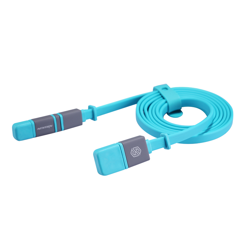 Кабель NILLKIN Plus Cable II USB - micro-USB/Lightning - 120см (Blue) Підсвітка False