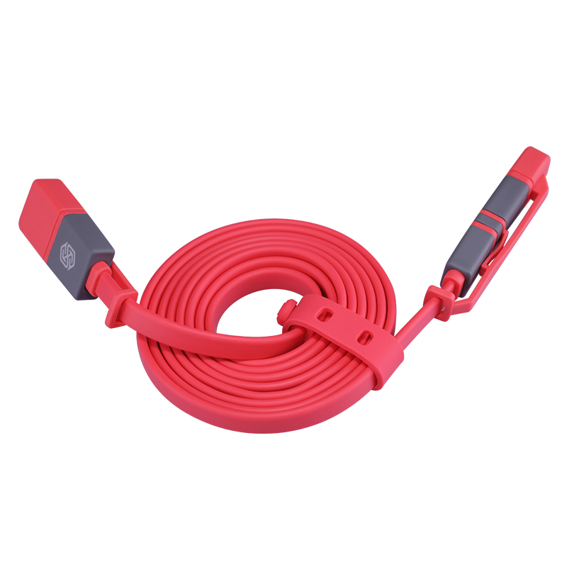 Кабель NILLKIN Plus Cable II USB - micro-USB/Lightning - 120см (Red) Подсветка False