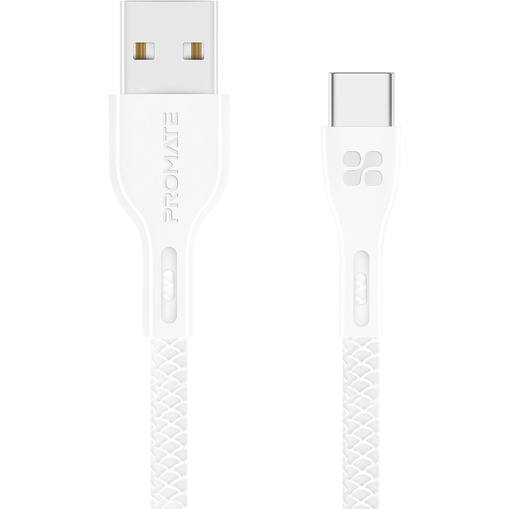 

Кабель Promate USB - USB Type-C 1.2 м White (powerbeam-c.white), Кабель USB-USB Type-C powerbeam-c.white