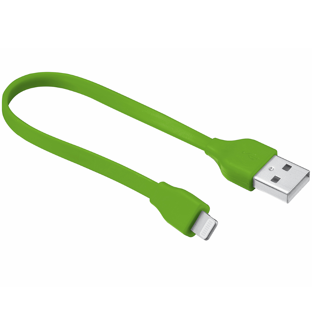 Кабель TRUST URBAN FLAT LIGHTNING CABLE 20cm Lime (20134)