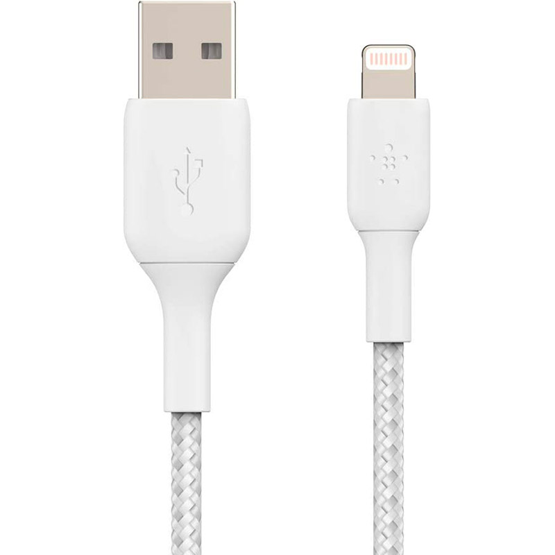 Кабель BELKIN USB - Lightning BRAIDED 2 м White (CAA002BT2MWHx)