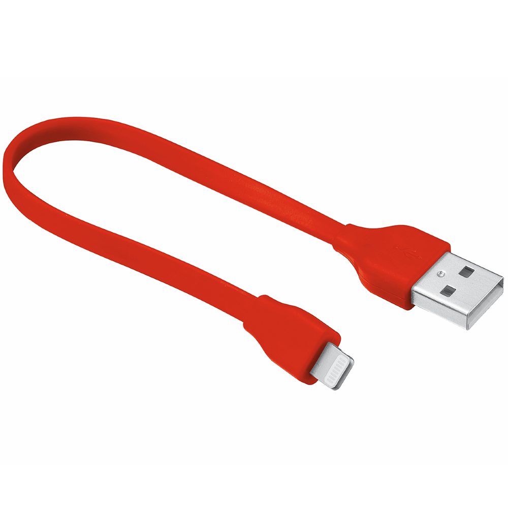 Кабель TRUST URBAN FLAT LIGHTNING CABLE 20cm Red (20133)