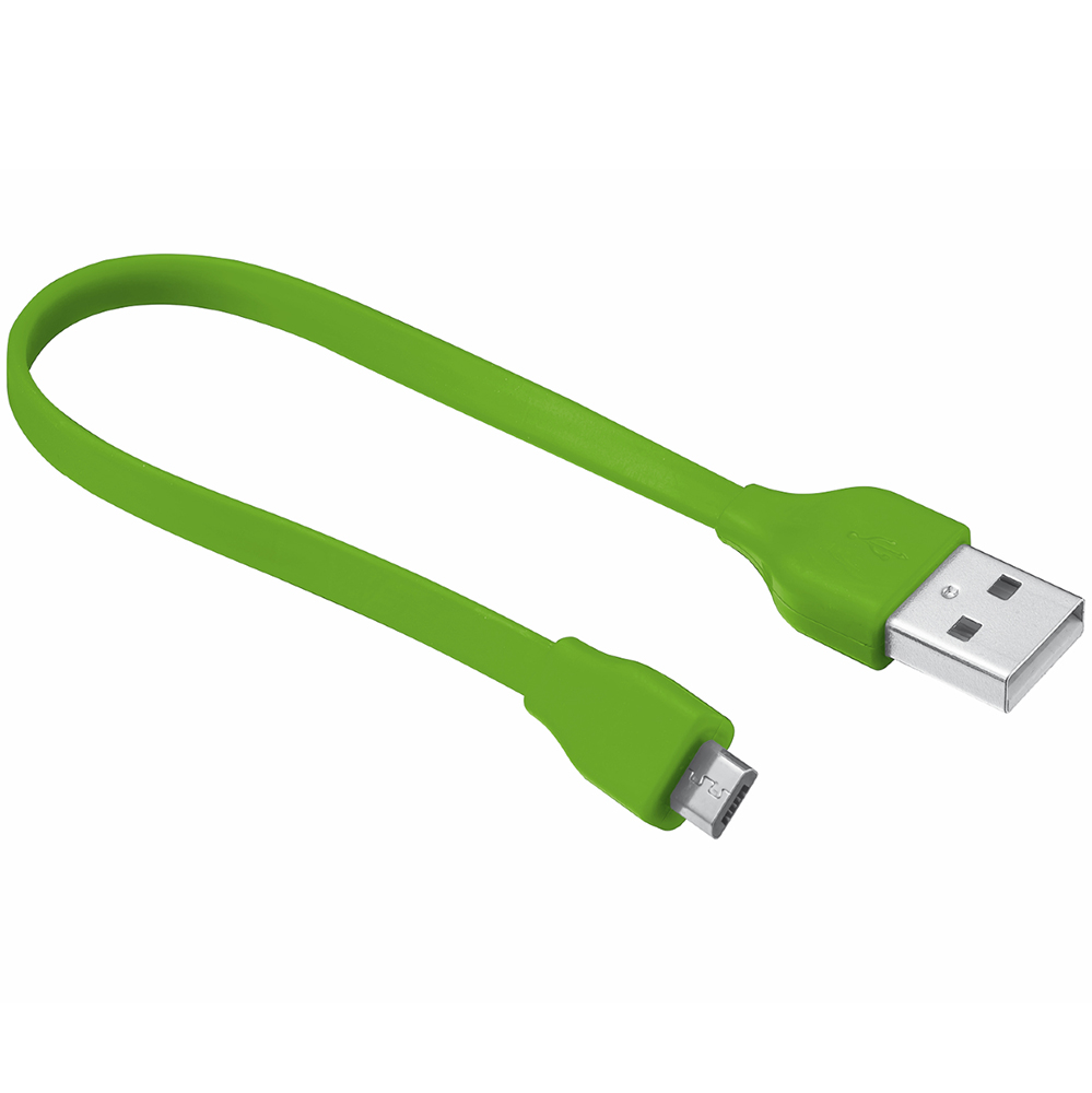 Кабель TRUST URBAN FLAT MICRO-USB CABLE 20cm Lime (20142)