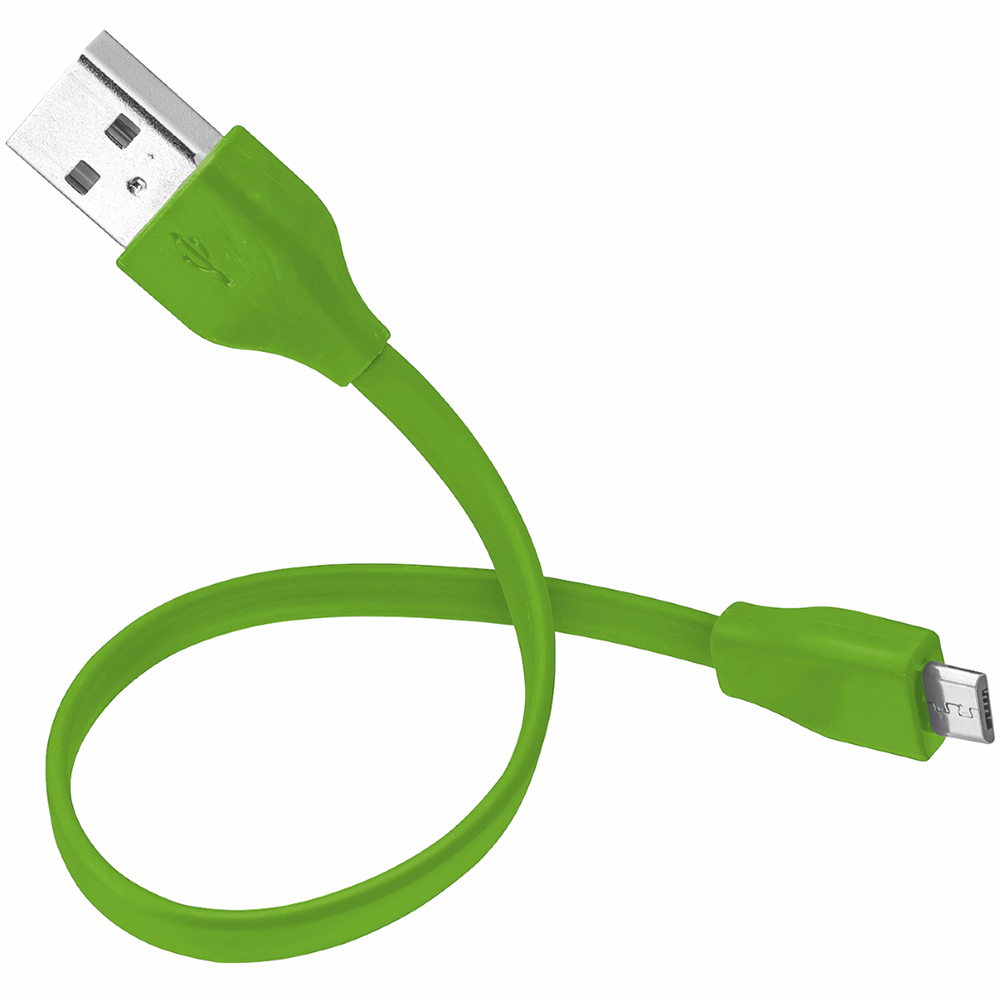 Кабель TRUST URBAN FLAT MICRO-USB CABLE 20cm Lime (20142) Тип USB - micro-USB