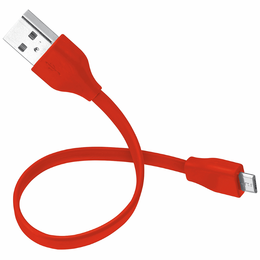 Кабель TRUST URBAN FLAT MICRO-USB CABLE 20cm Red (20141) Тип USB - micro-USB