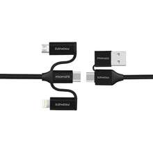 Кабель PROMATE PentaPower USB-Lightning/microUSB/Type-C Black (pentapower.black)