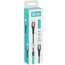 Кабель COLORWAY Type-C - Type-C 3.0 А 1 м Grey (CW-CBPDCC040-GR)